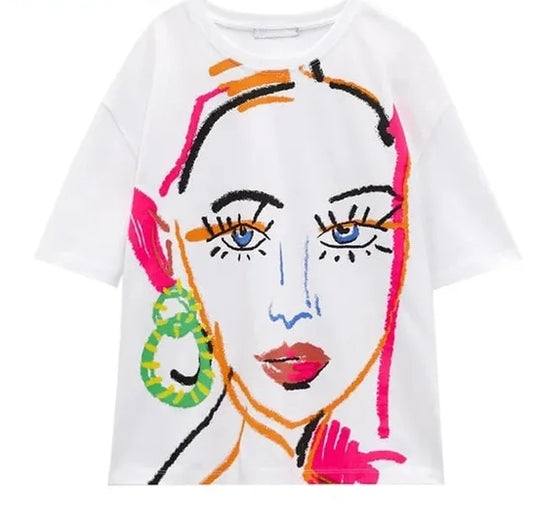 Abstract Face Tee