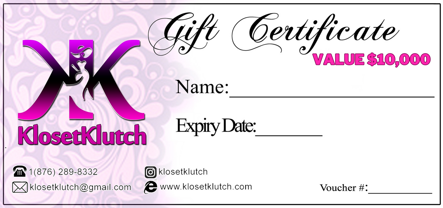 Gift Certificate (JM$10,000)