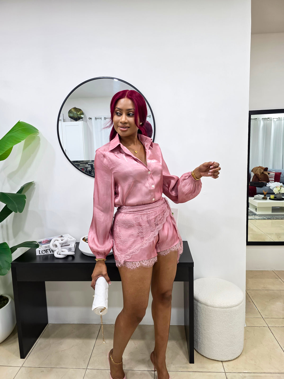Only Blush For You Shorts Set