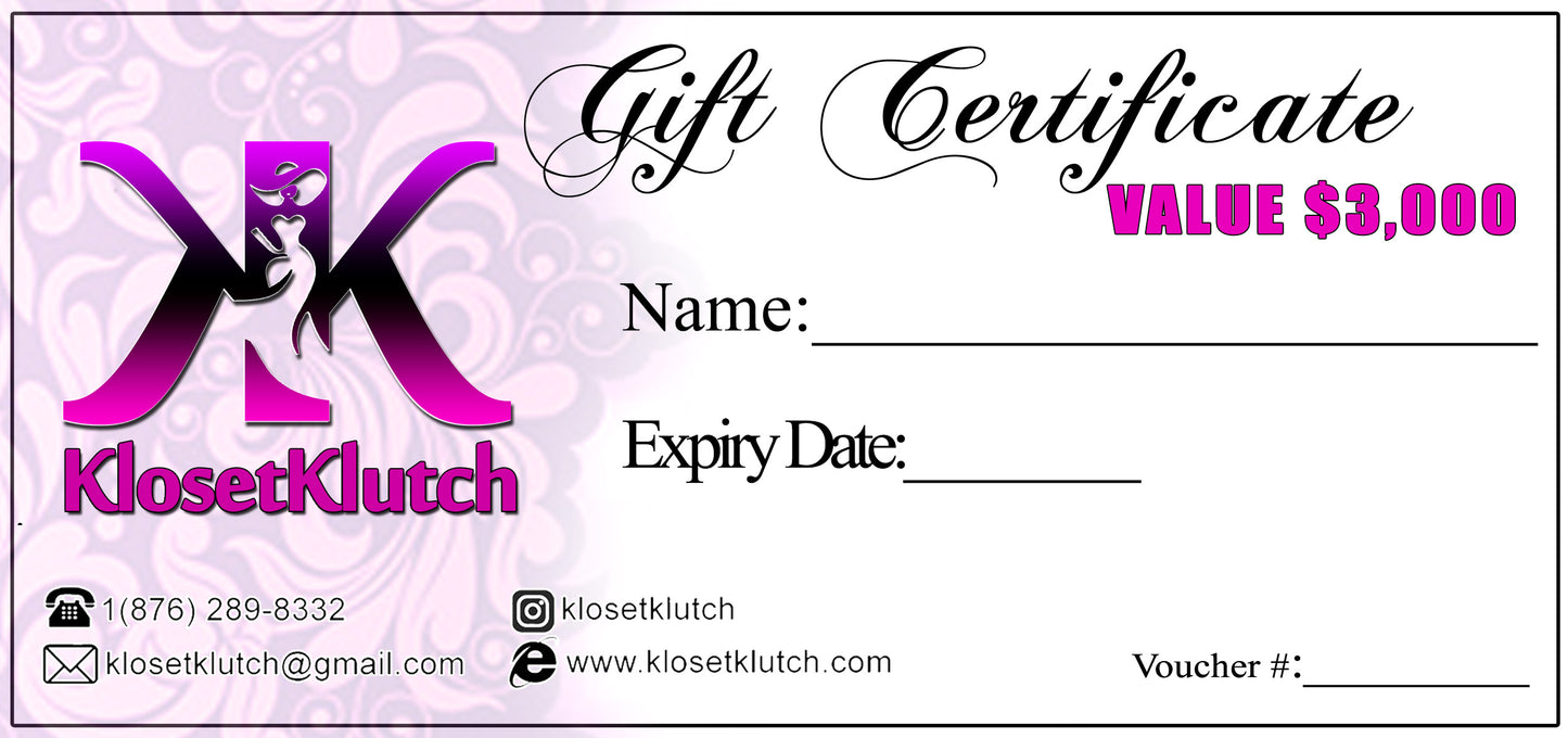 Gift Certificate (JA$3,000)