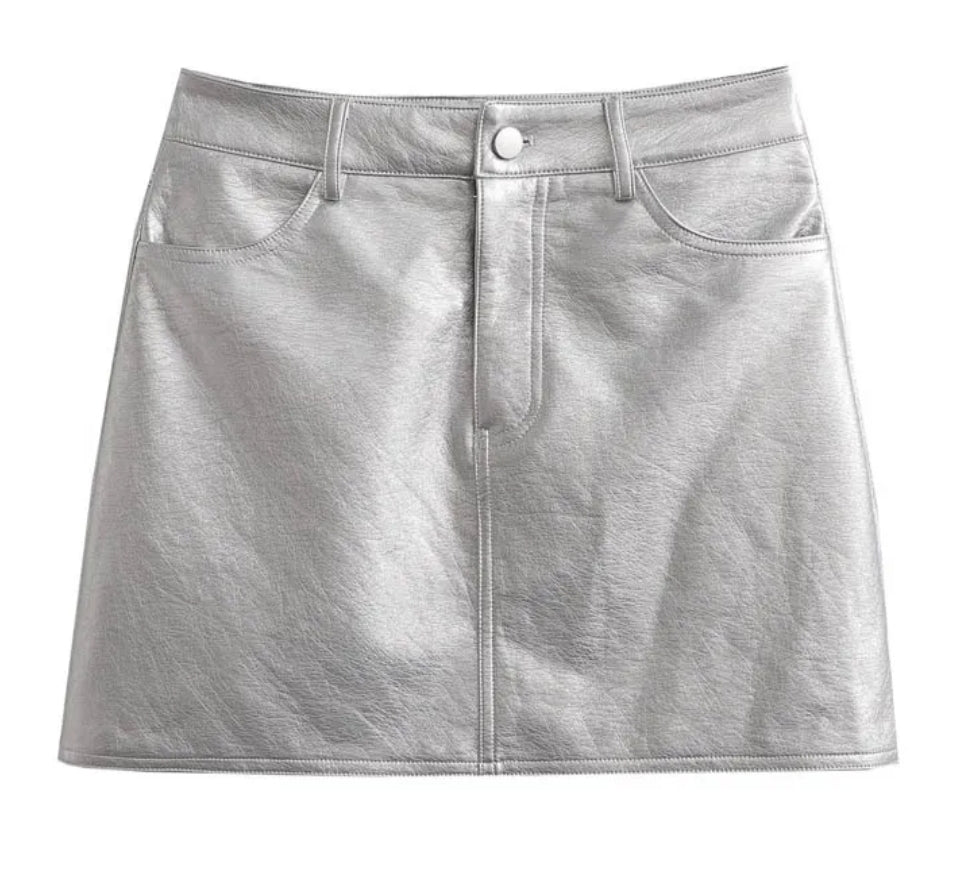 Metallic Mini Skirt