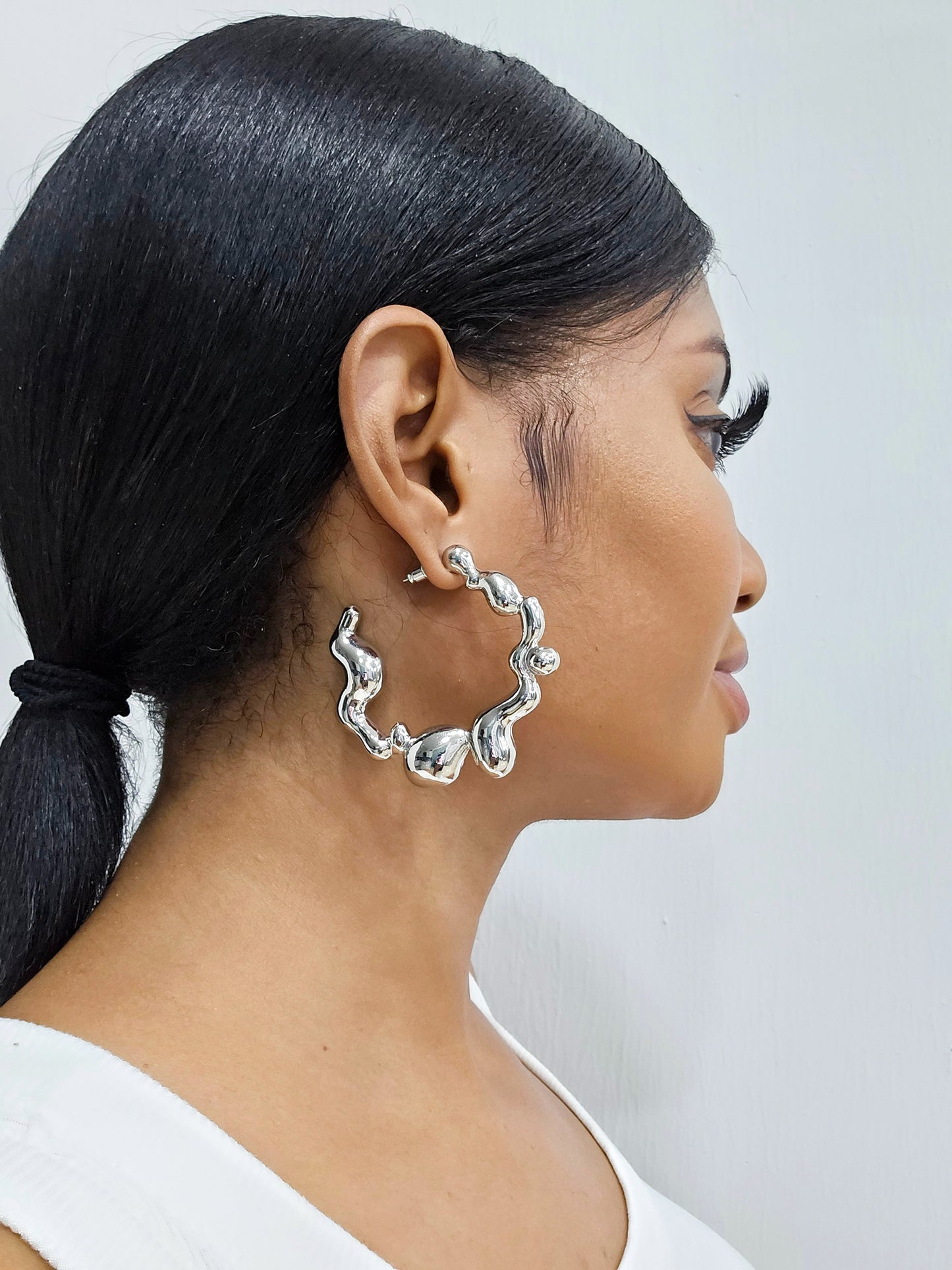 Irregular Silver Hoops