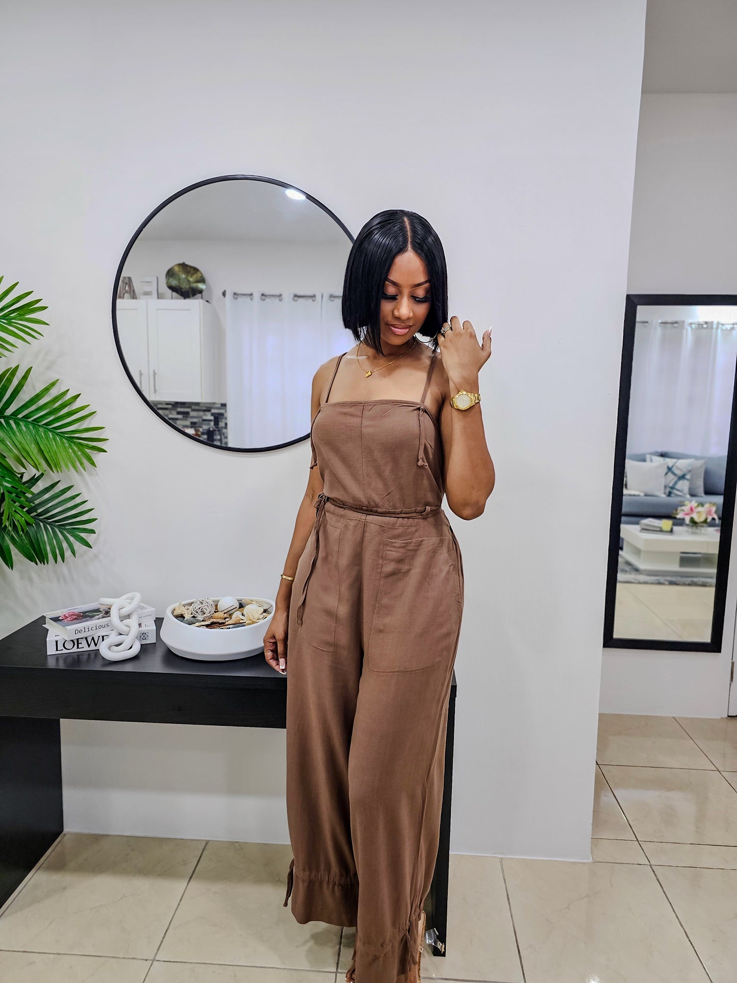 Dainty Difference Chocolate Jumpsuit