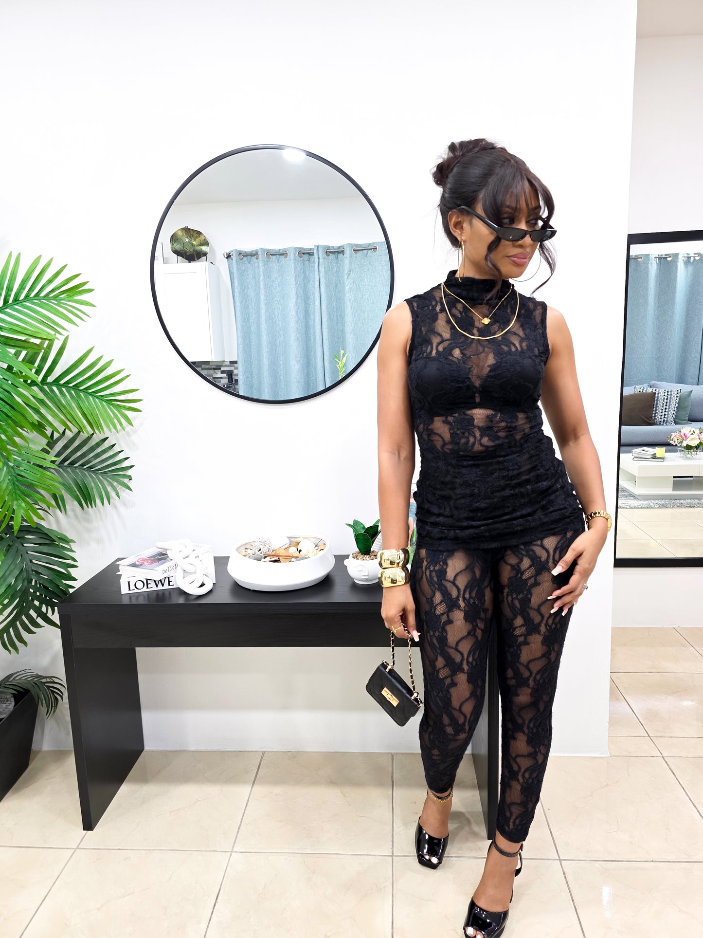 For A Baddie Sheer Leggings Set