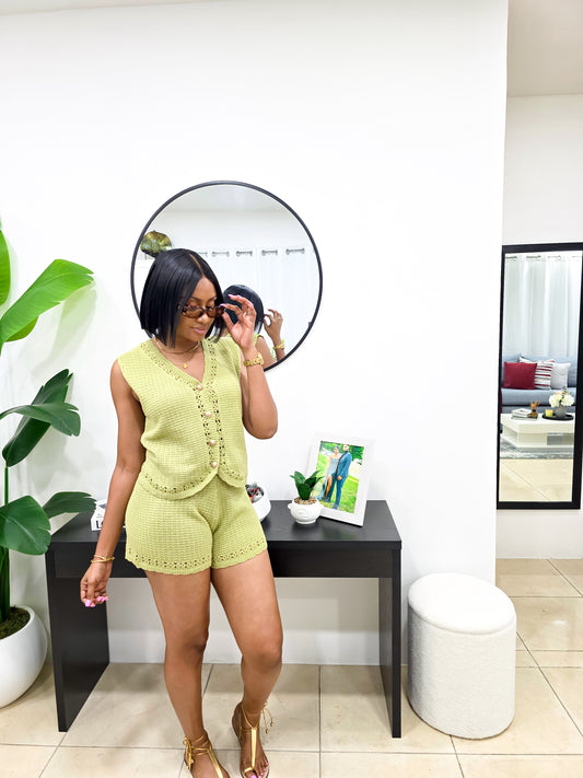 Chrisann Crochet Shorts Set