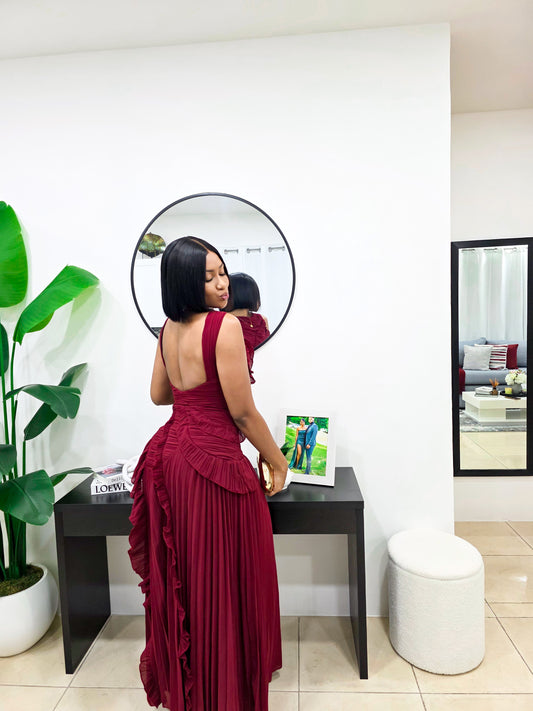 Bordeaux Muse Maxi Dress