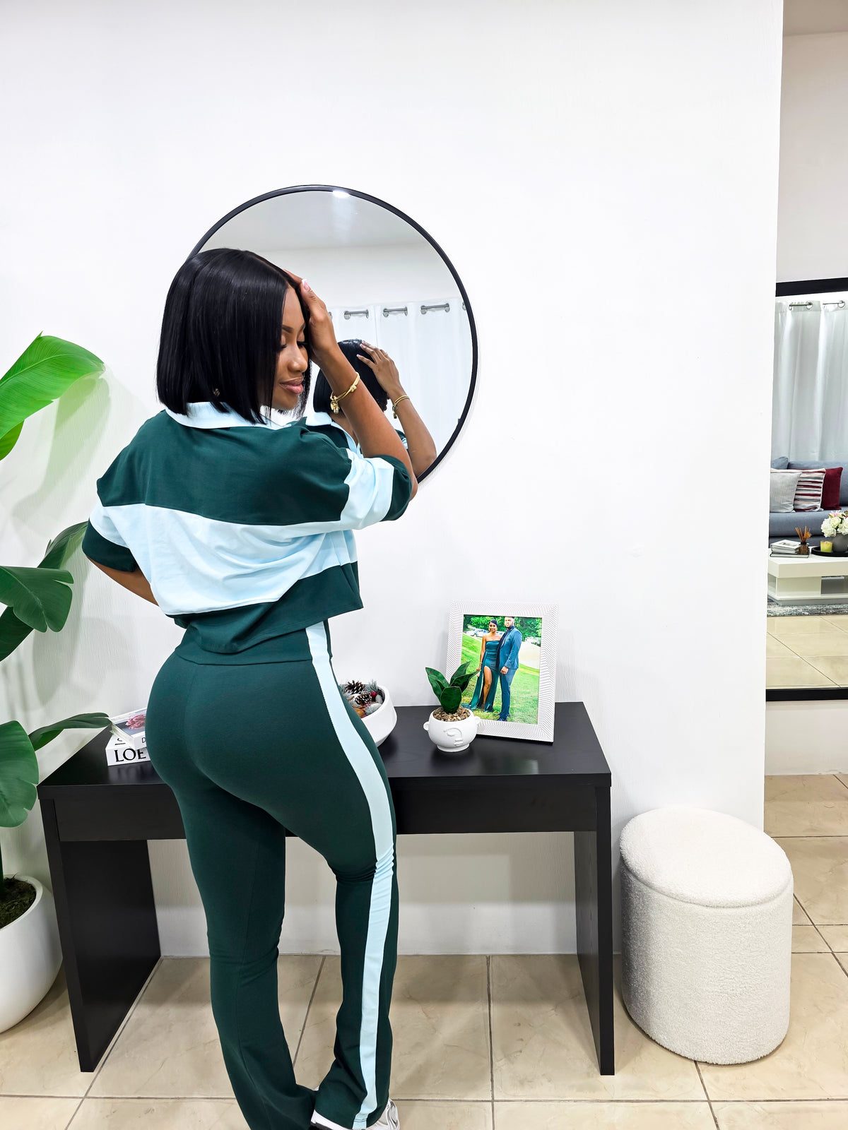 Have You On Blocked Pants Set