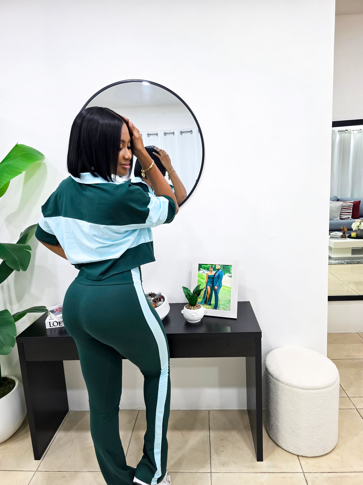 Have You On Blocked Pants Set