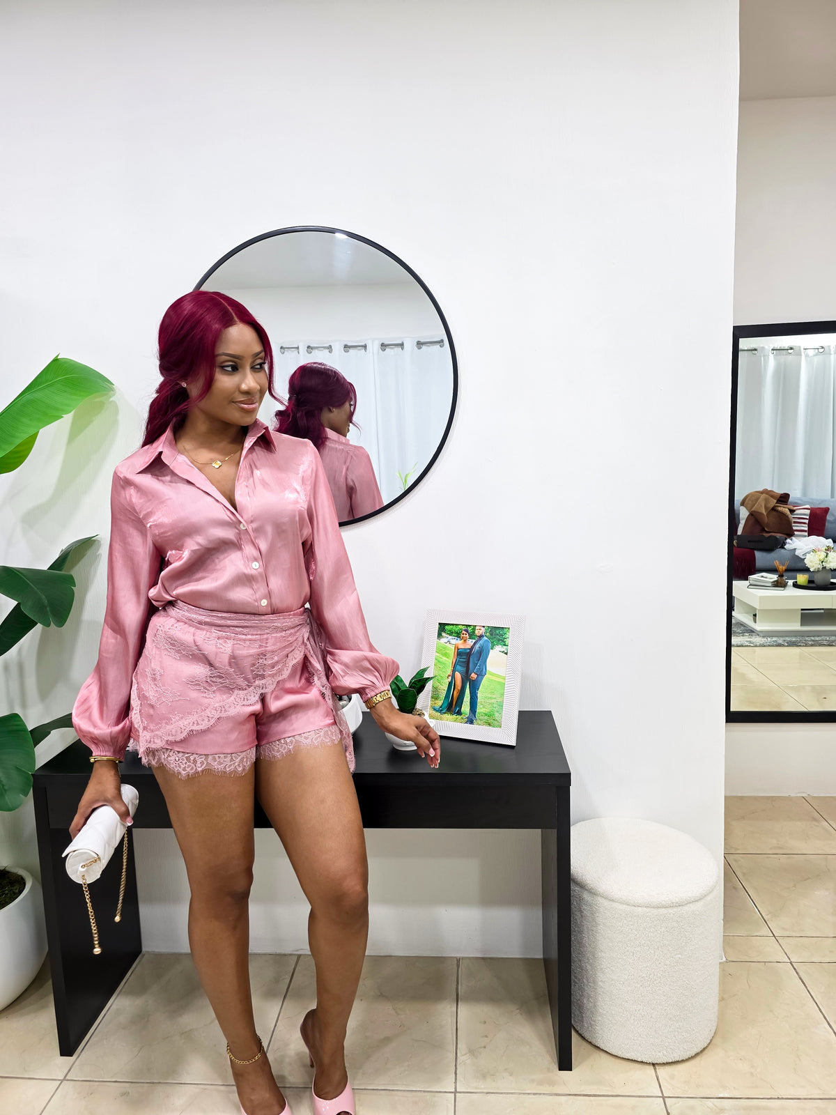 Only Blush For You Shorts Set