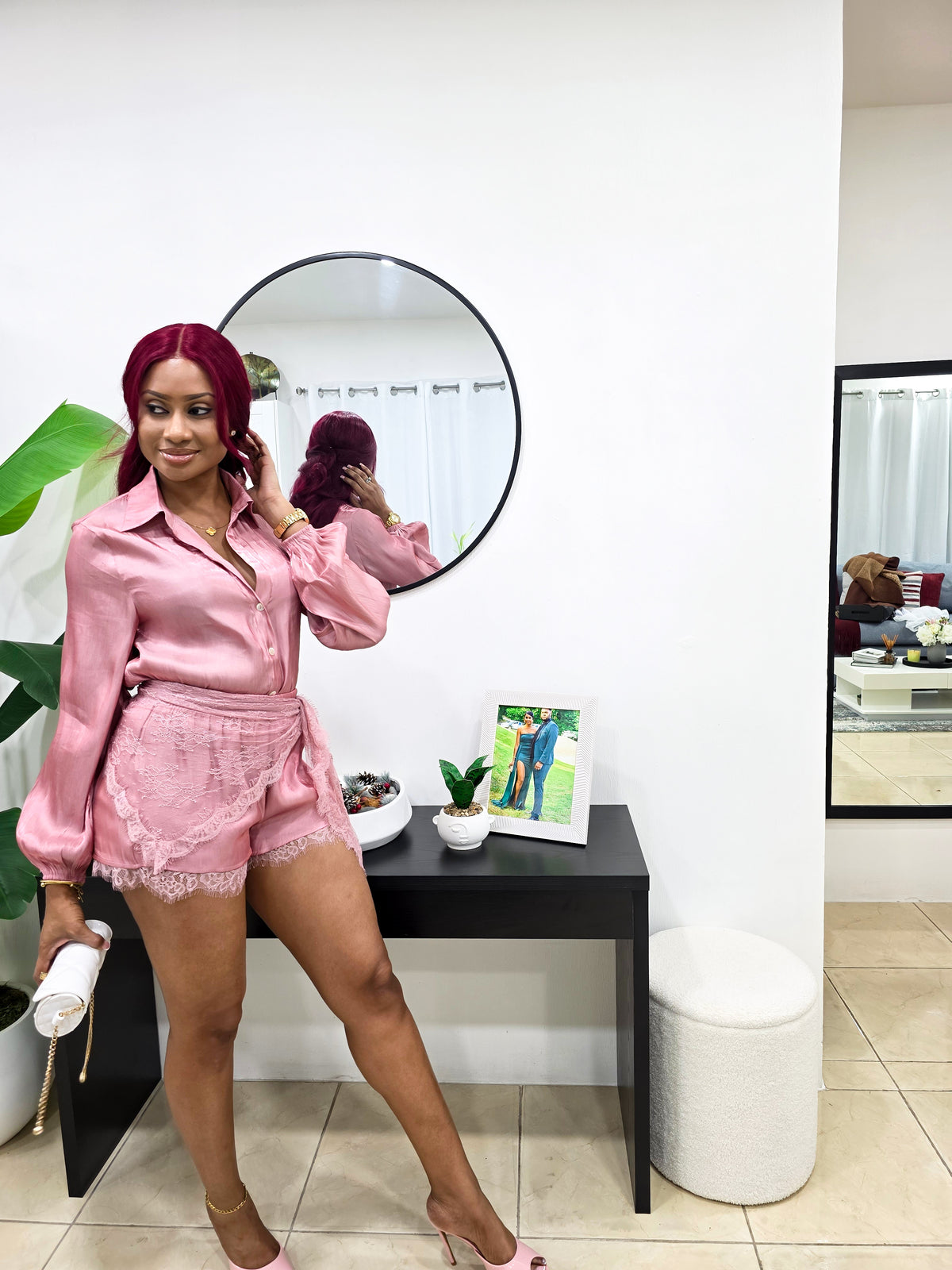 Only Blush For You Shorts Set