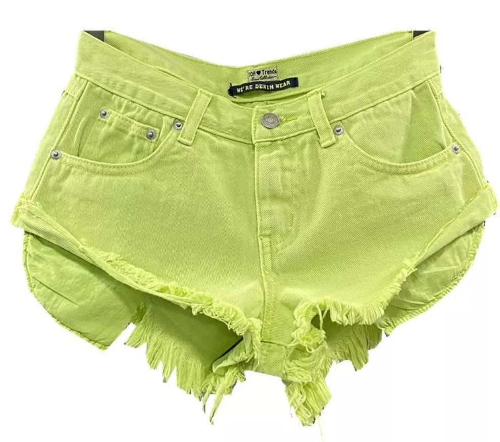 Highlighter Denim Shorts